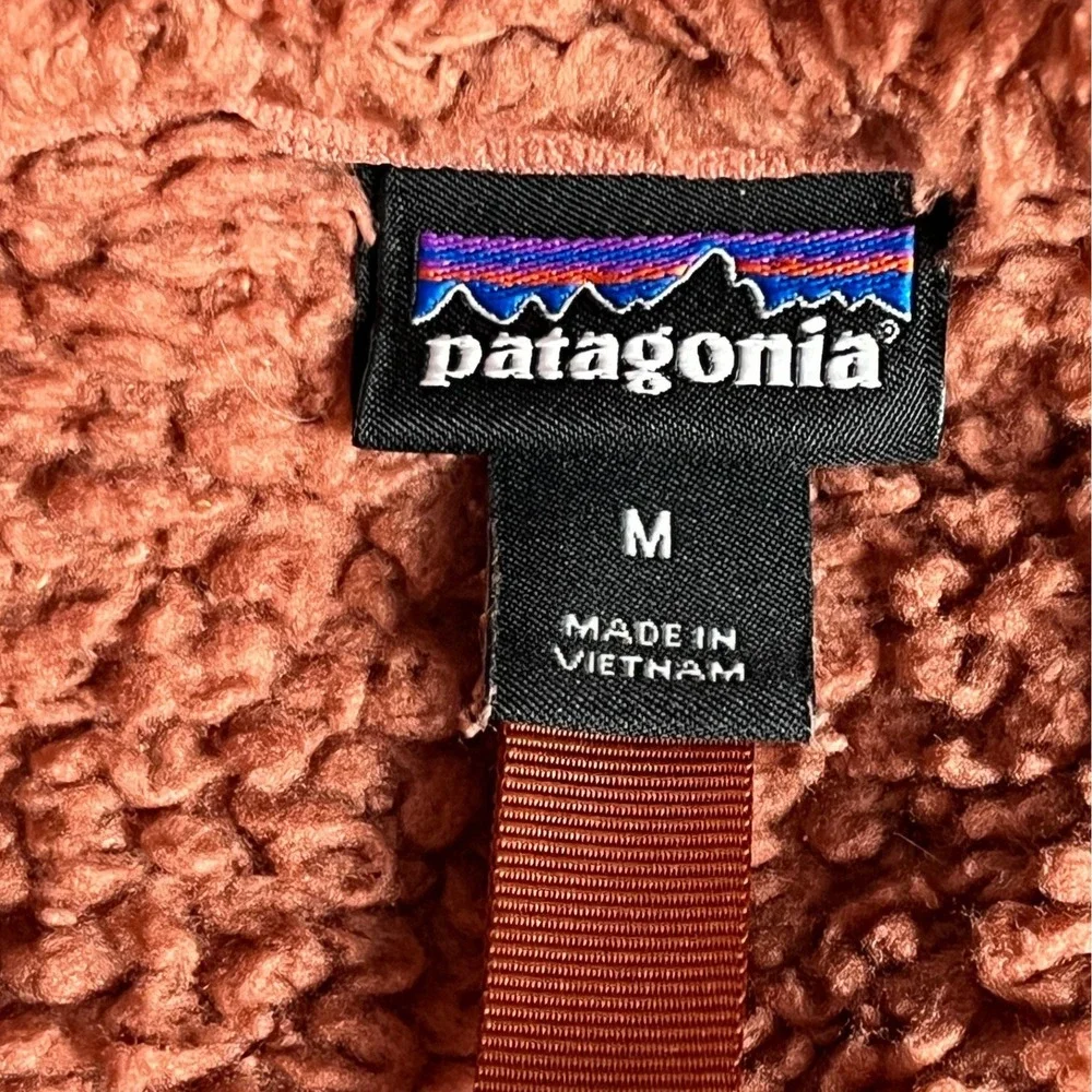 Patagonia Los‎ Gatos Sherpa Fleece 1/4 Zip Terracotta Rust Womens M